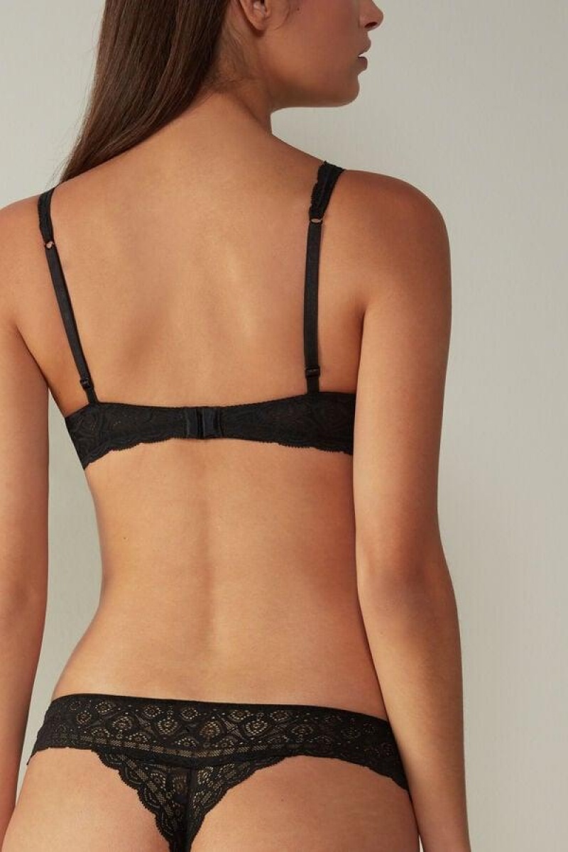 Intimissimi Elena Balconette in Csipke Melltartók Női Fekete | HUQZ4459