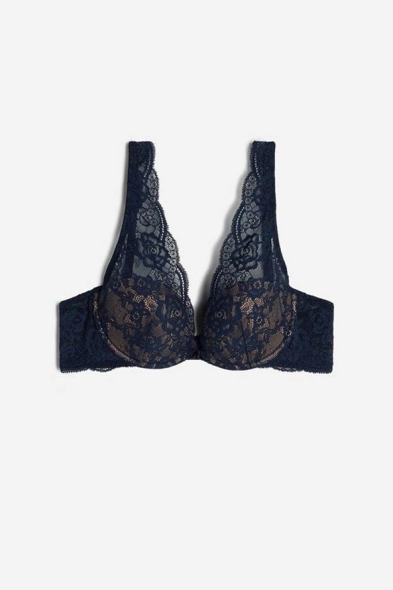 Intimissimi Elena Csipke Balconette Melltartók Női Kék | HURW4943