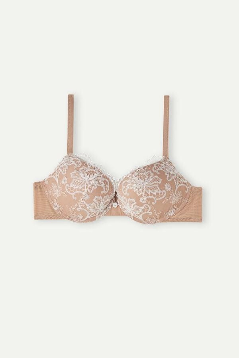 Intimissimi Elettra Lovely Day Super Push-up Melltartók Női Bézs | HUJJ4754