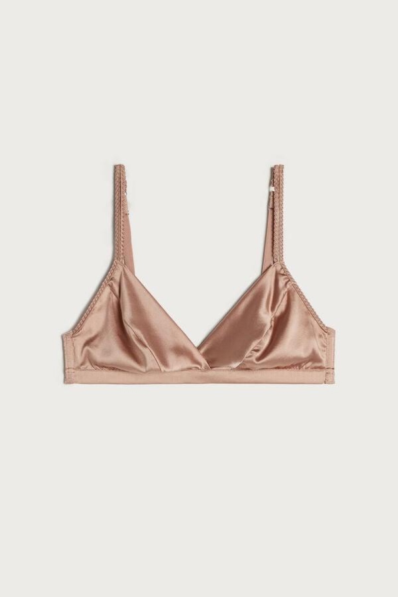 Intimissimi Emma Silk Triangle Melltartók Női Rózsaszín | HUIS4914