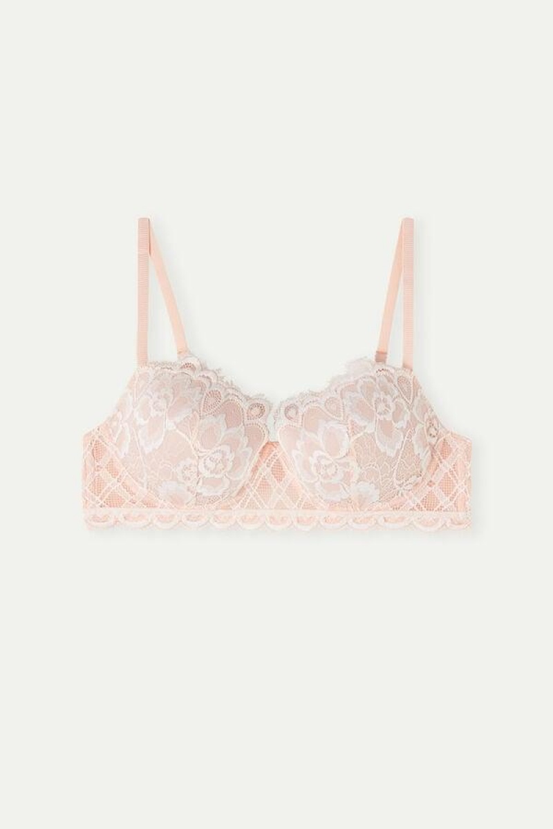 Intimissimi Floral Groove Sofia Balconette Melltartók Női Világos Rózsaszín Fehér | HURW4481