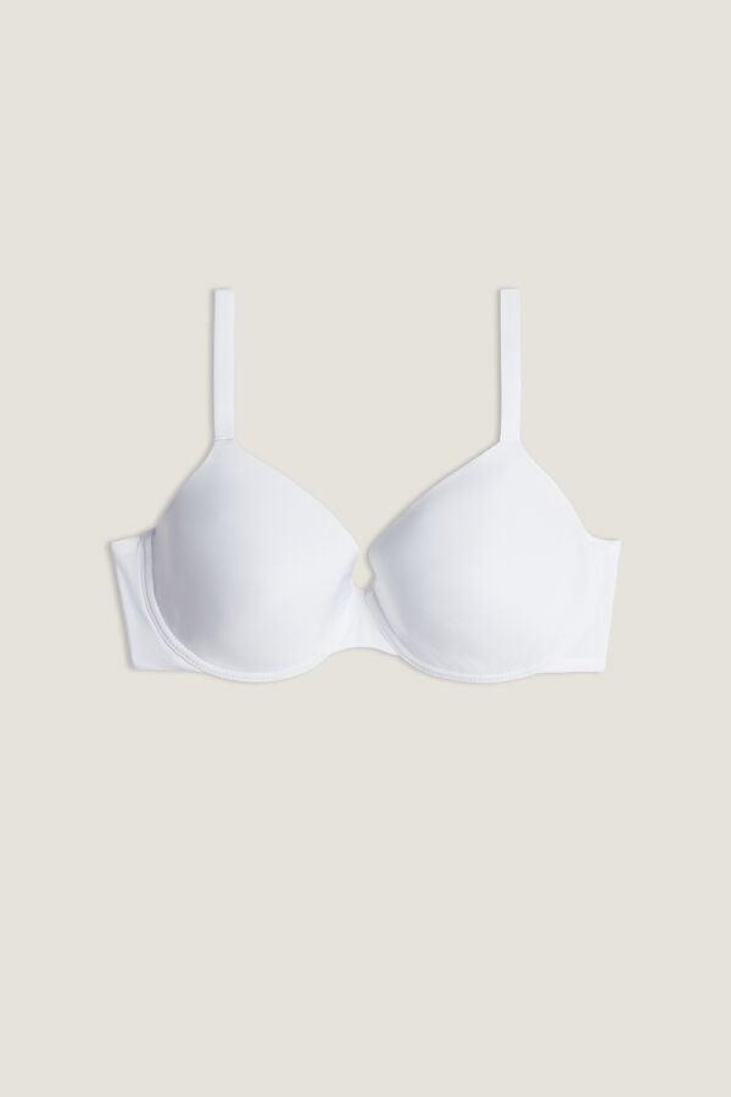 Intimissimi Francesca Ultralight Microfiber Balconette Melltartók Női Fehér | HUFM4951