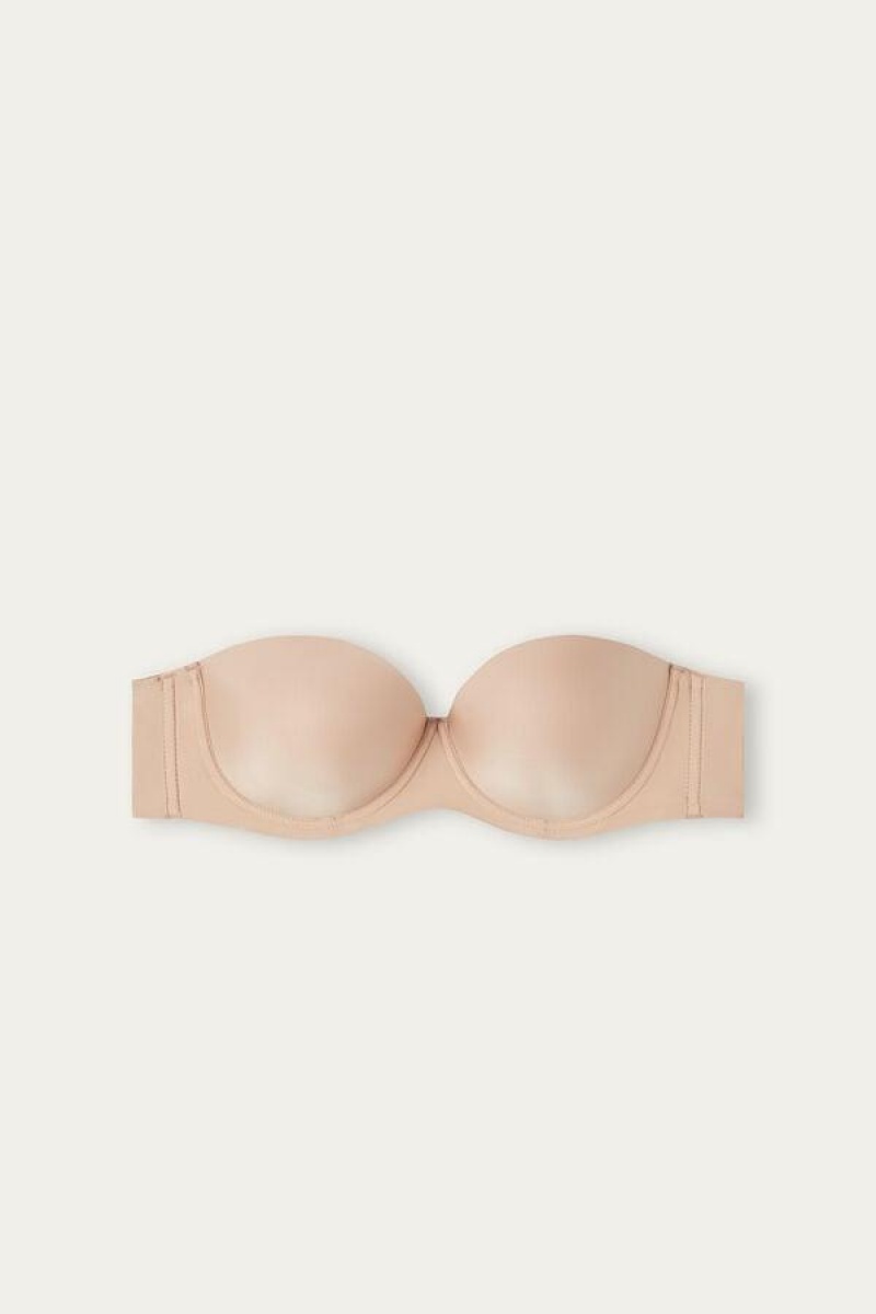 Intimissimi Giada Microfiber Bandeau Melltartók Női Bézs | HUDN4934