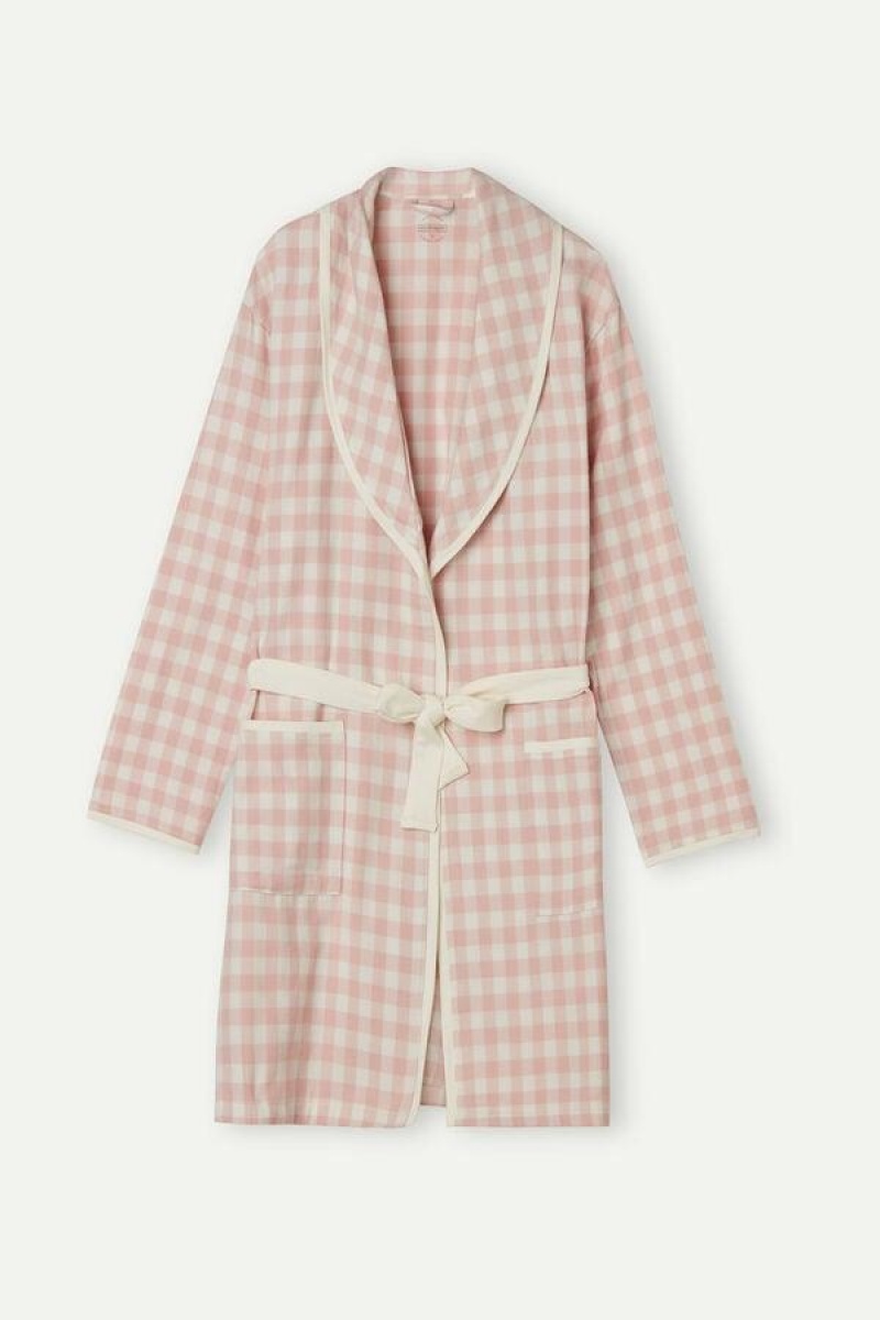 Intimissimi Gingham Lover Cloth Robe Pizsama Női Rózsaszín | HUDN3848