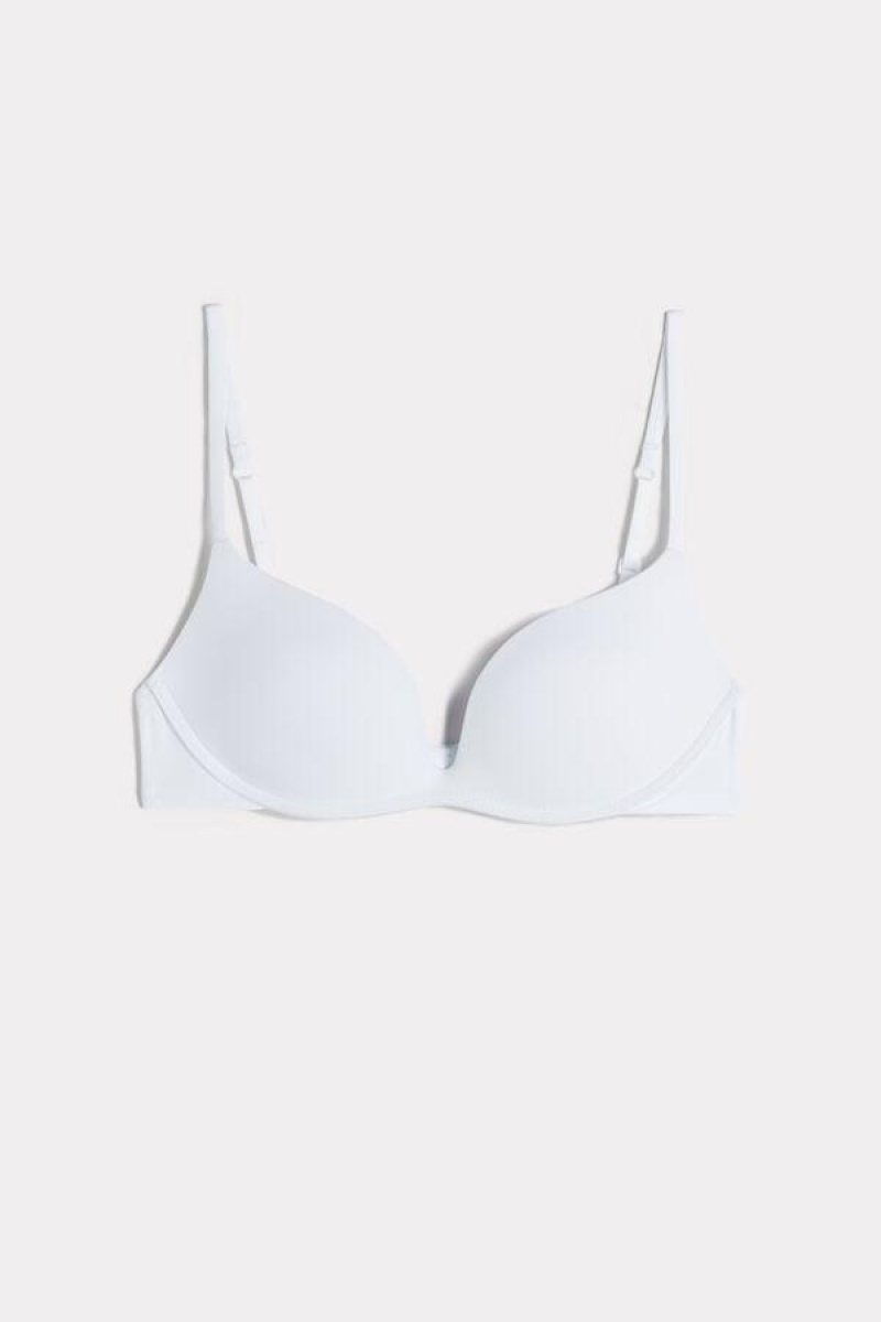 Intimissimi Gioia C-D Cup Microfiber Super Push-Up Melltartók Női Fehér | HUJJ4702