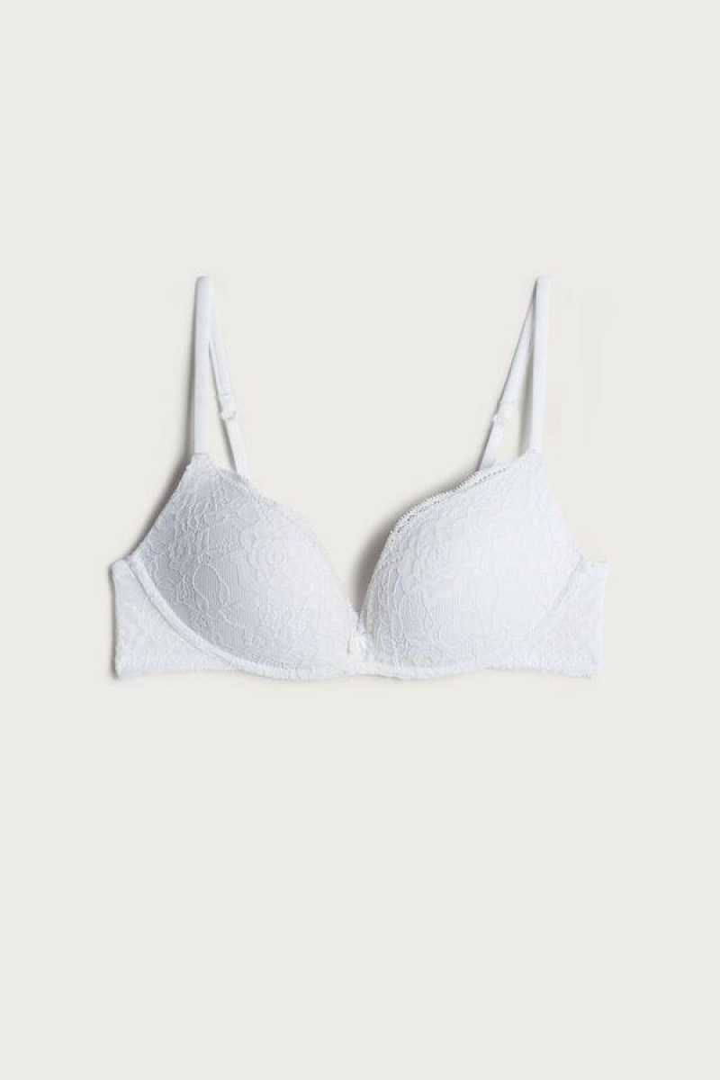 Intimissimi Gioia Csipke Super Push-Up Melltartók Női Fehér | HUAP4727