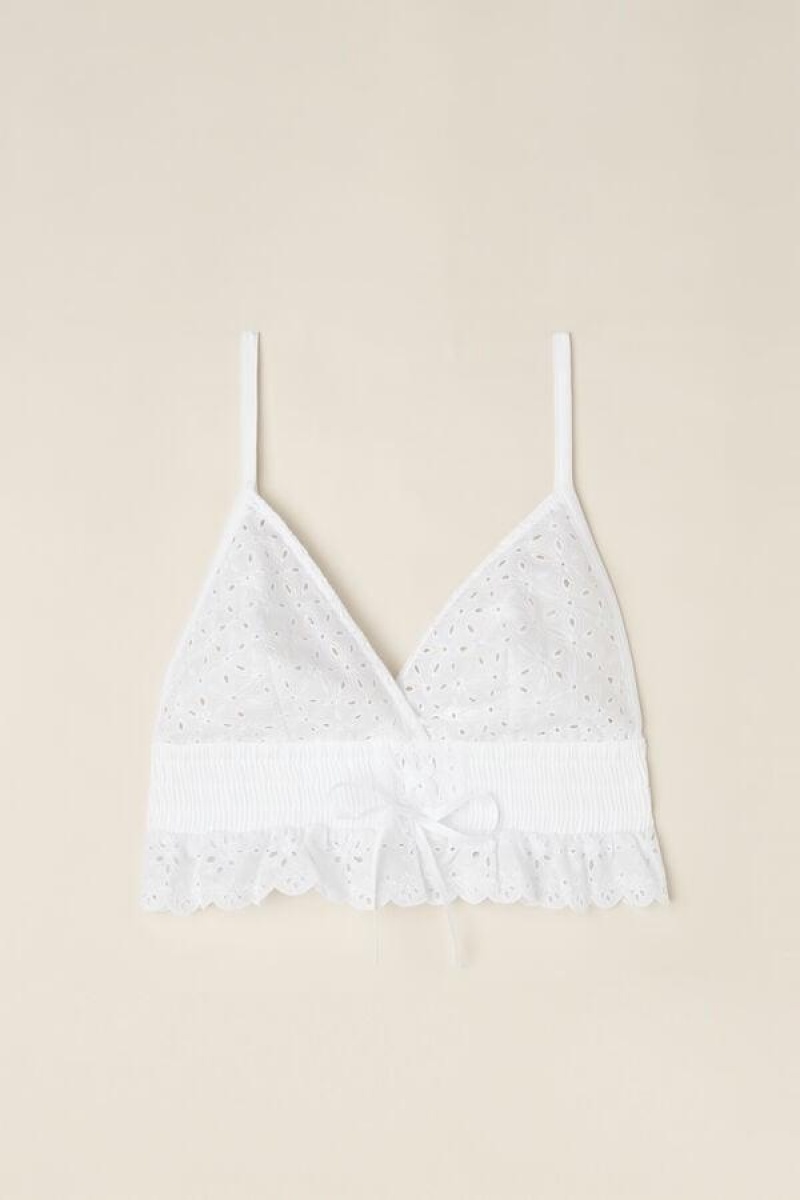 Intimissimi Hello Sunshine Sangallo Csipke Bra Top Pizsama Női Fehér | HUVD3968