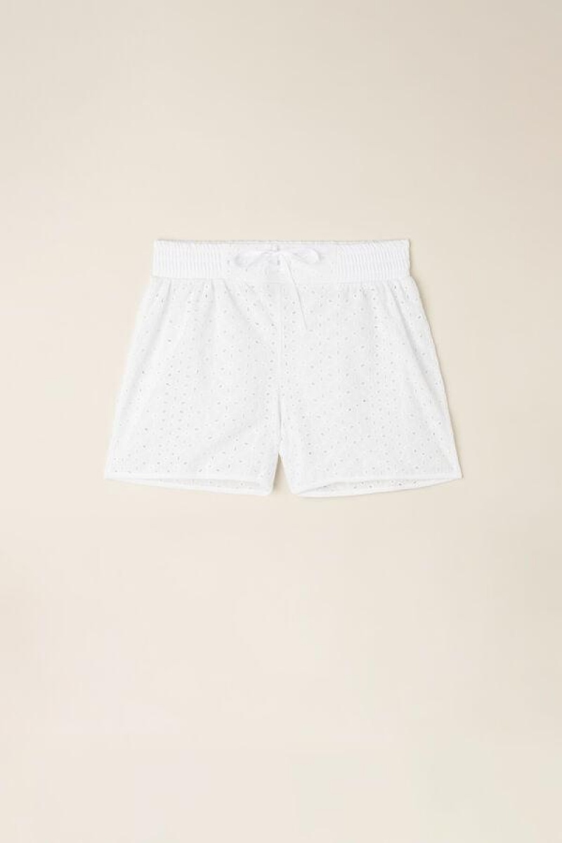 Intimissimi Hello Sunshine Sangallo Csipke Shorts Pizsama Női Fehér | HUQZ4095