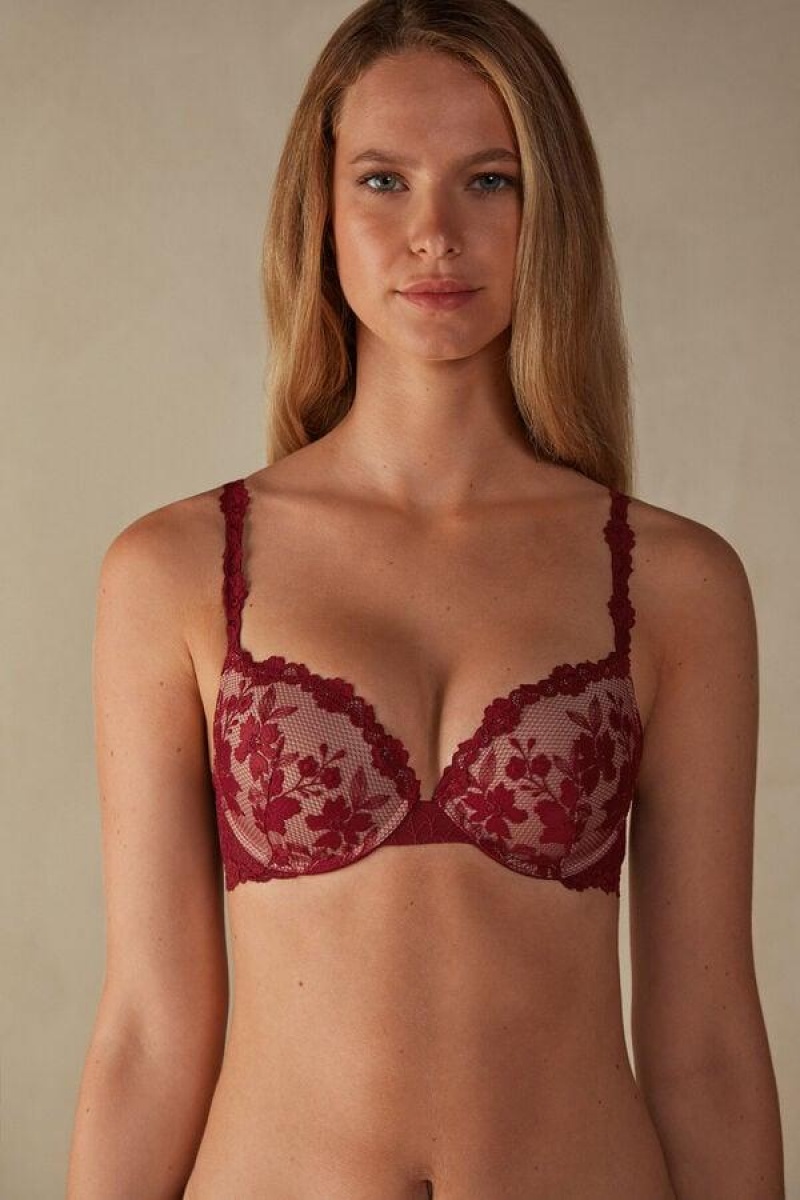 Intimissimi In Full Bloom Elettra Super Push-up Melltartók Női Piros | HUHK4755