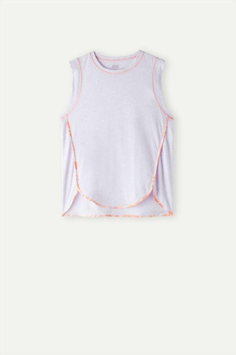 Intimissimi Iris and Apricot Ultrafresh Supima® Pamut Tank Top Pizsama Női Lila | HUKI3973