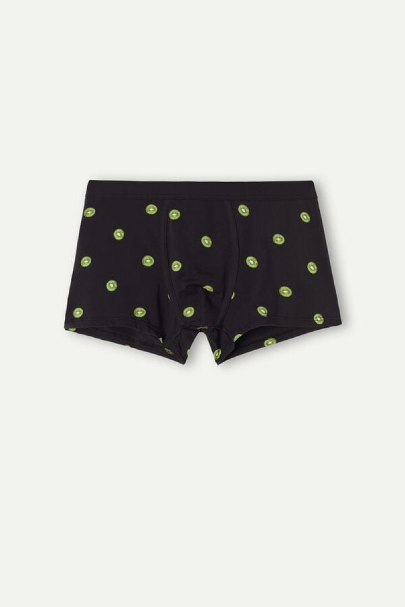 Intimissimi Kiwi in Stretch Supima® Pamut Boxer Férfi Fekete | HUSO3408