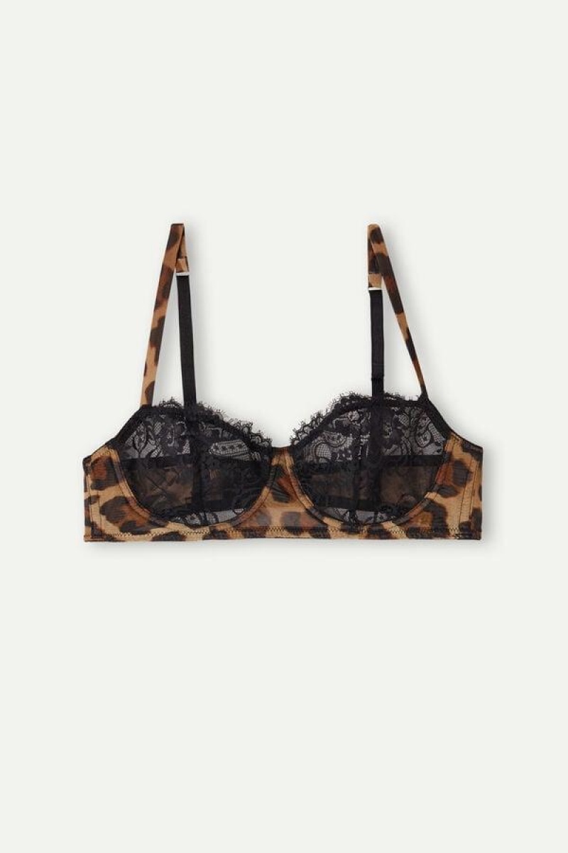 Intimissimi Lady Animalier Balconette Melltartók Női Fekete | HUDN5009