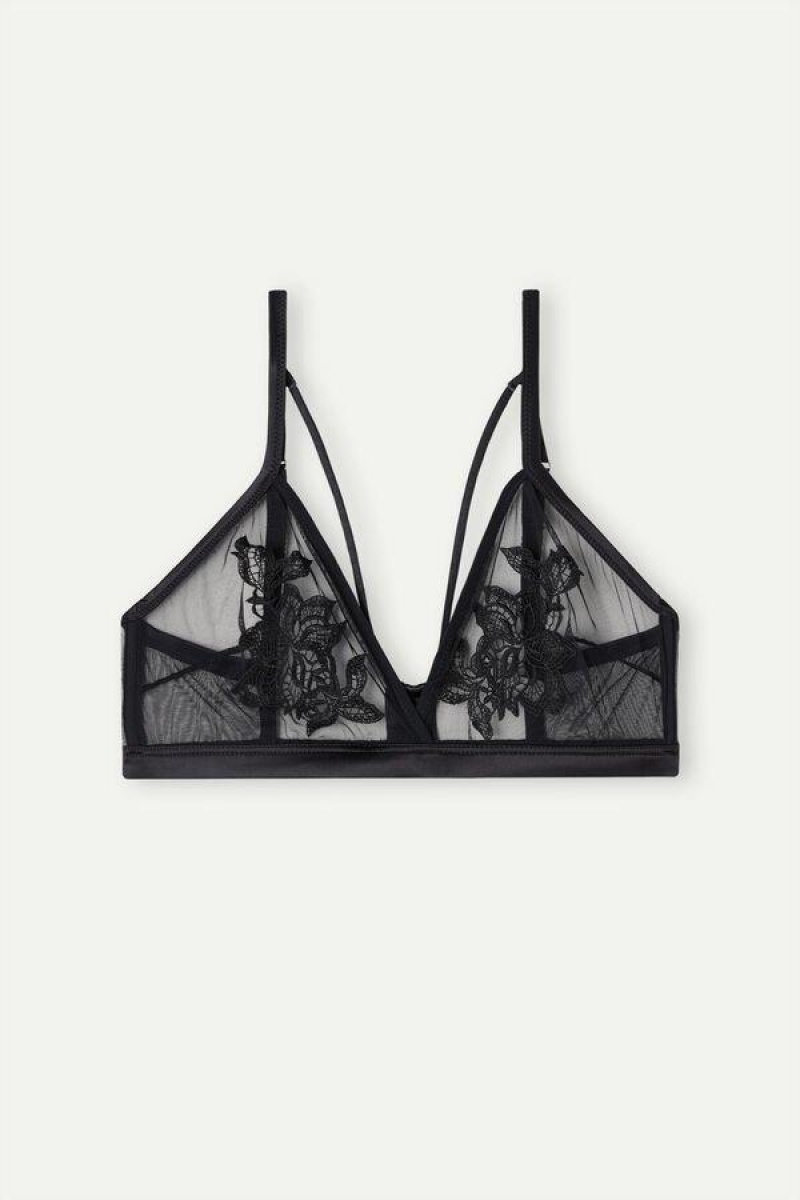 Intimissimi Layers of Lust Emma Triangle Melltartók Női Fekete | HUMA4897