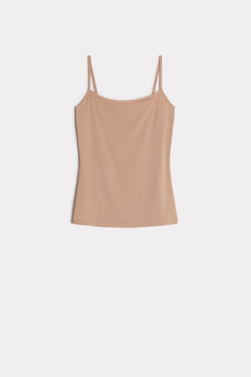 Intimissimi Light Microfiber Cami Trikó Női Bézs | HUZG4387