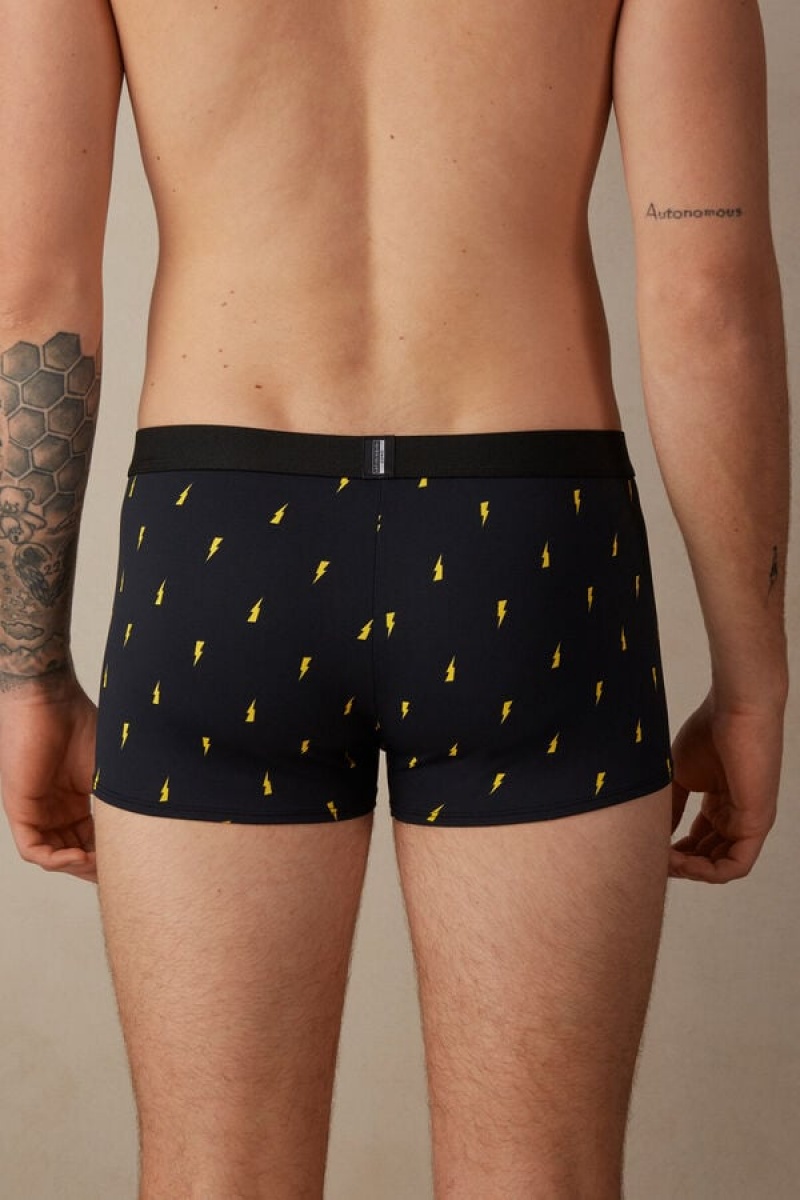 Intimissimi Lightning Bolt in Microfiber Boxer Férfi Fekete | HUKI3401