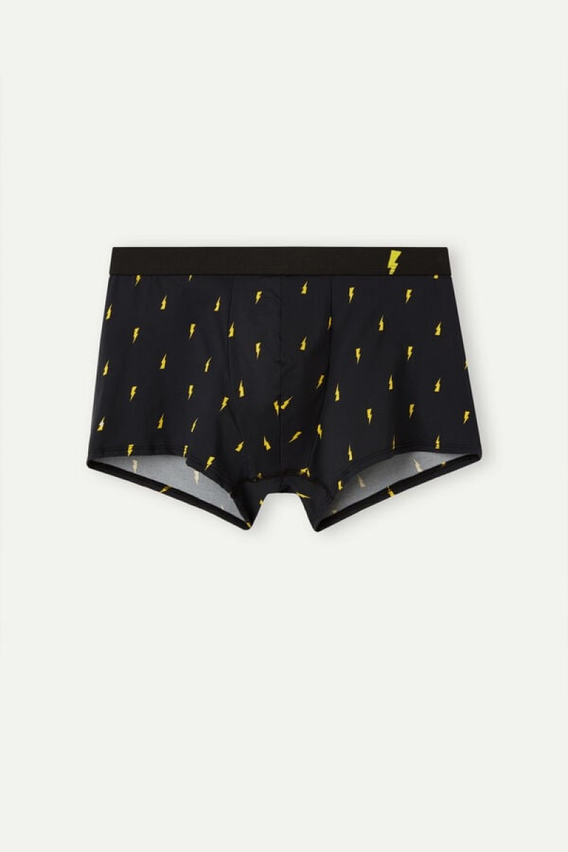 Intimissimi Lightning Bolt in Microfiber Boxer Férfi Fekete | HUKI3401