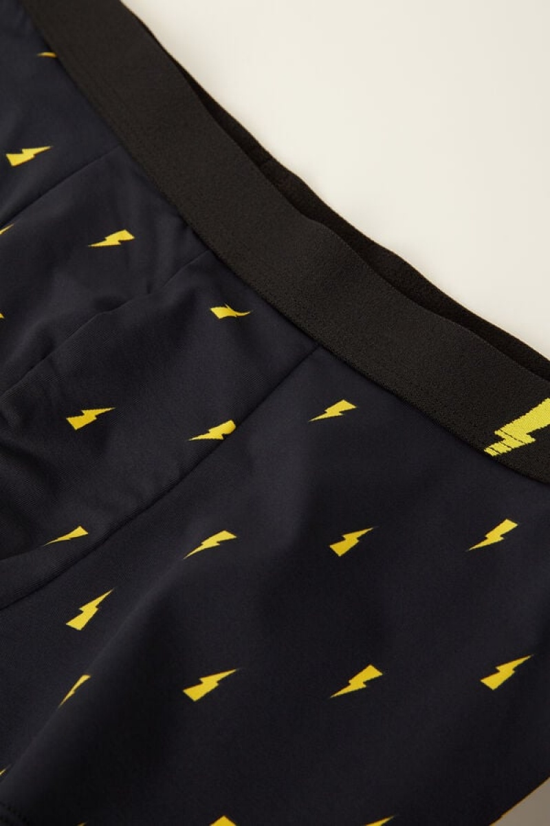 Intimissimi Lightning Bolt in Microfiber Boxer Férfi Fekete | HUKI3401