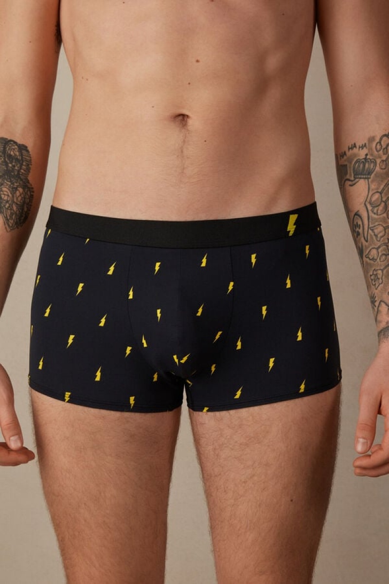 Intimissimi Lightning Bolt in Microfiber Boxer Férfi Fekete | HUKI3401