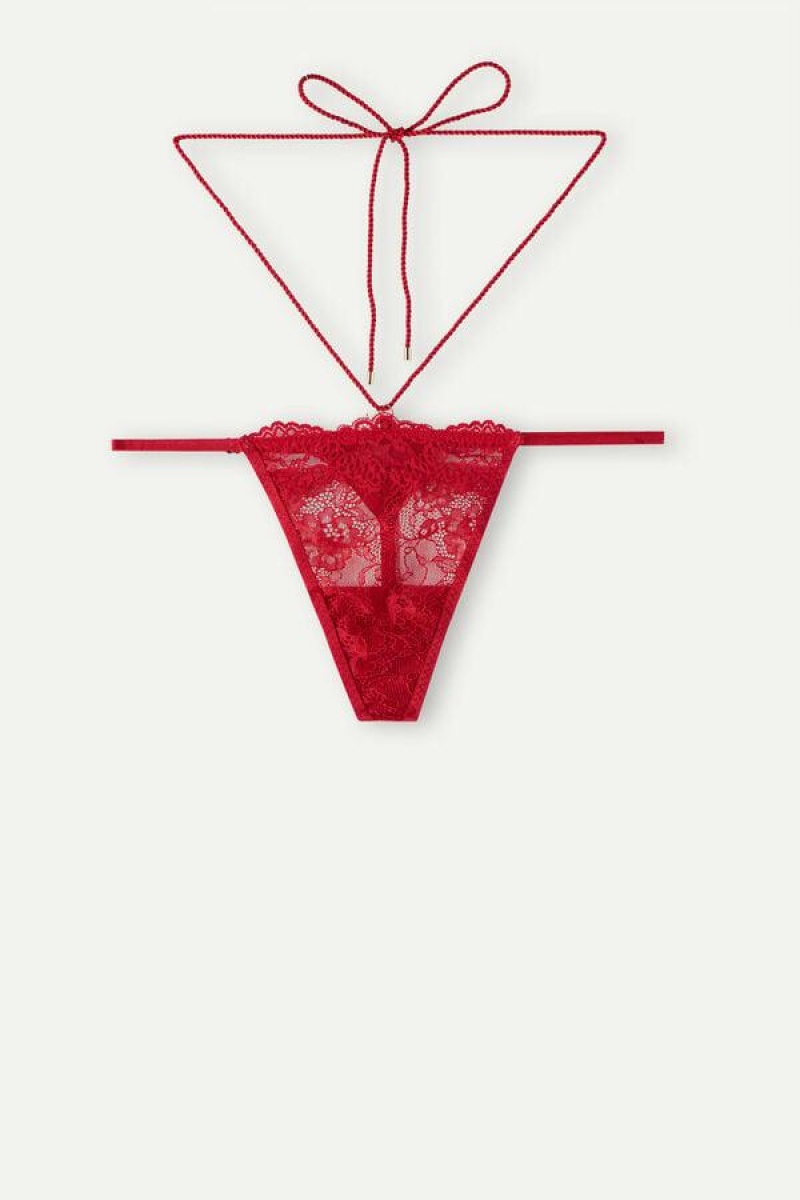 Intimissimi Loosen Heartstrings String Tanga Bugyi Női Piros | HUWY3782