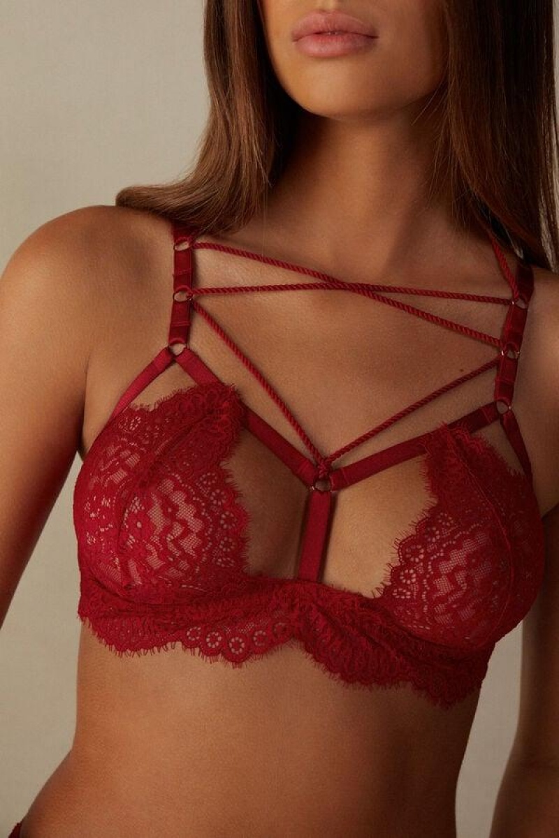 Intimissimi Loosen Heartstrings Triangle Melltartók Női Piros | HUEX4894