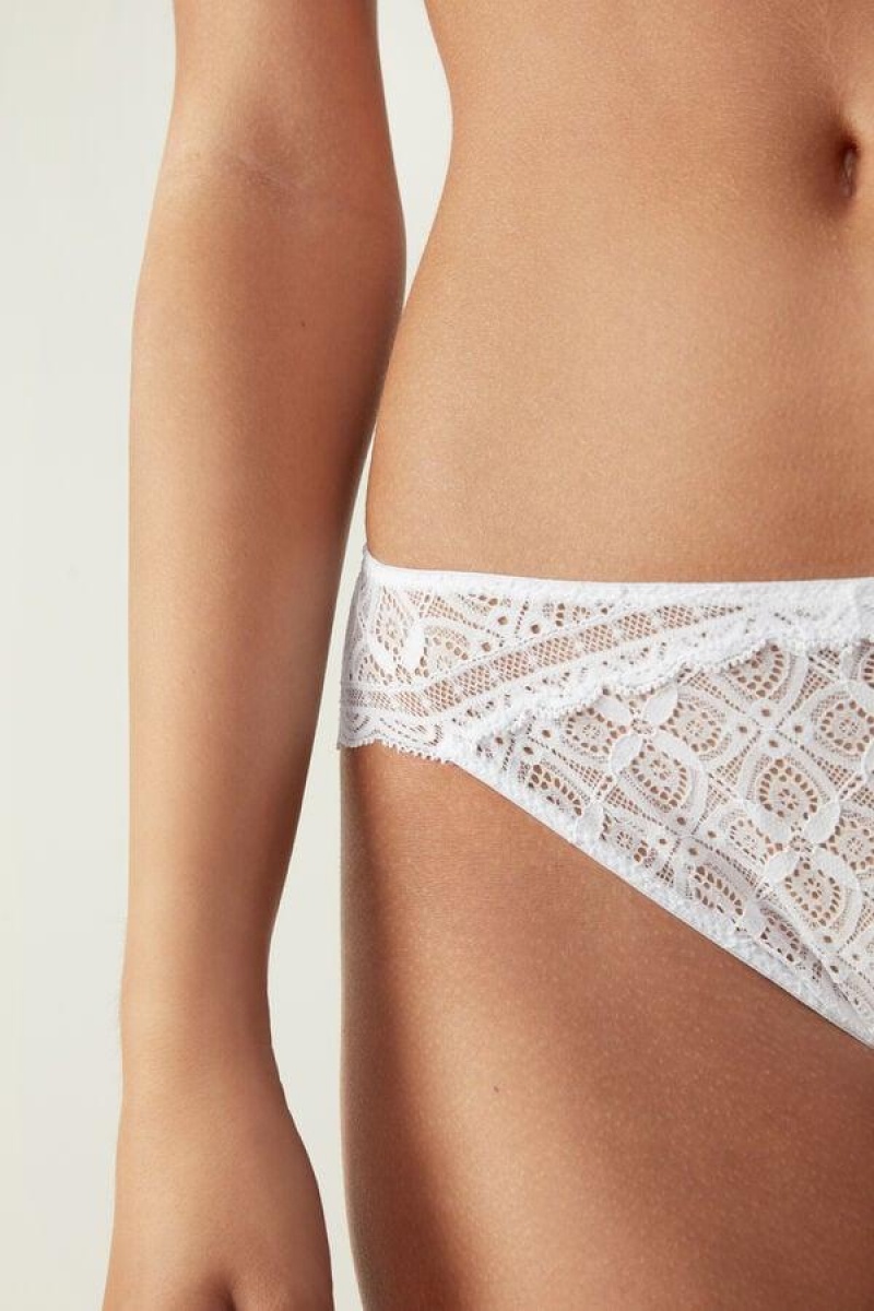 Intimissimi Low Rise Csipke Bugyi Női Fehér | HUYU3622