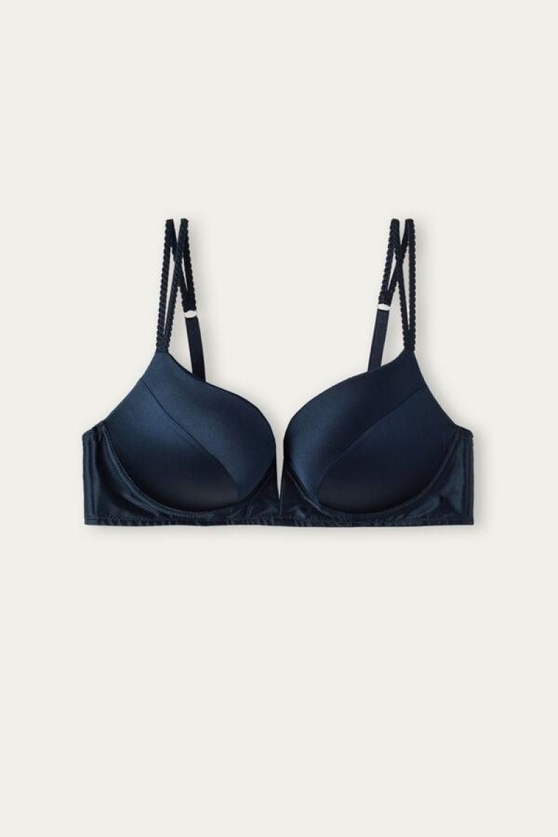 Intimissimi Mia Silk Super Push-Up Melltartók Női Kék | HUCE4749