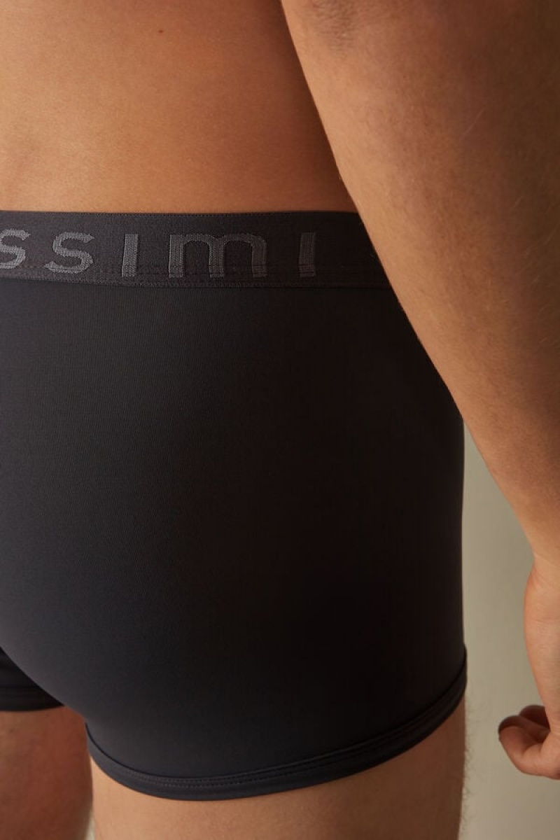 Intimissimi Microfiber Logo Shorts Boxer Férfi Szürke | HUSO3433