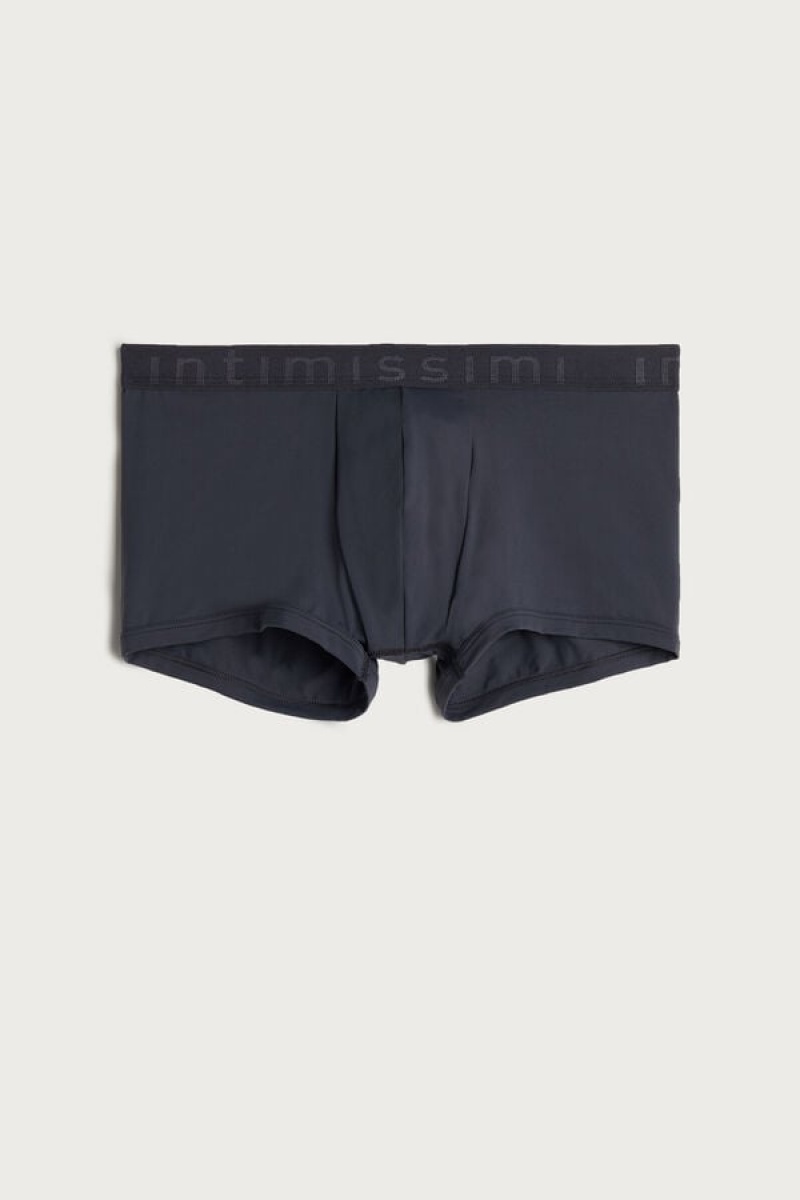 Intimissimi Microfiber Logo Shorts Boxer Férfi Szürke | HUSO3433