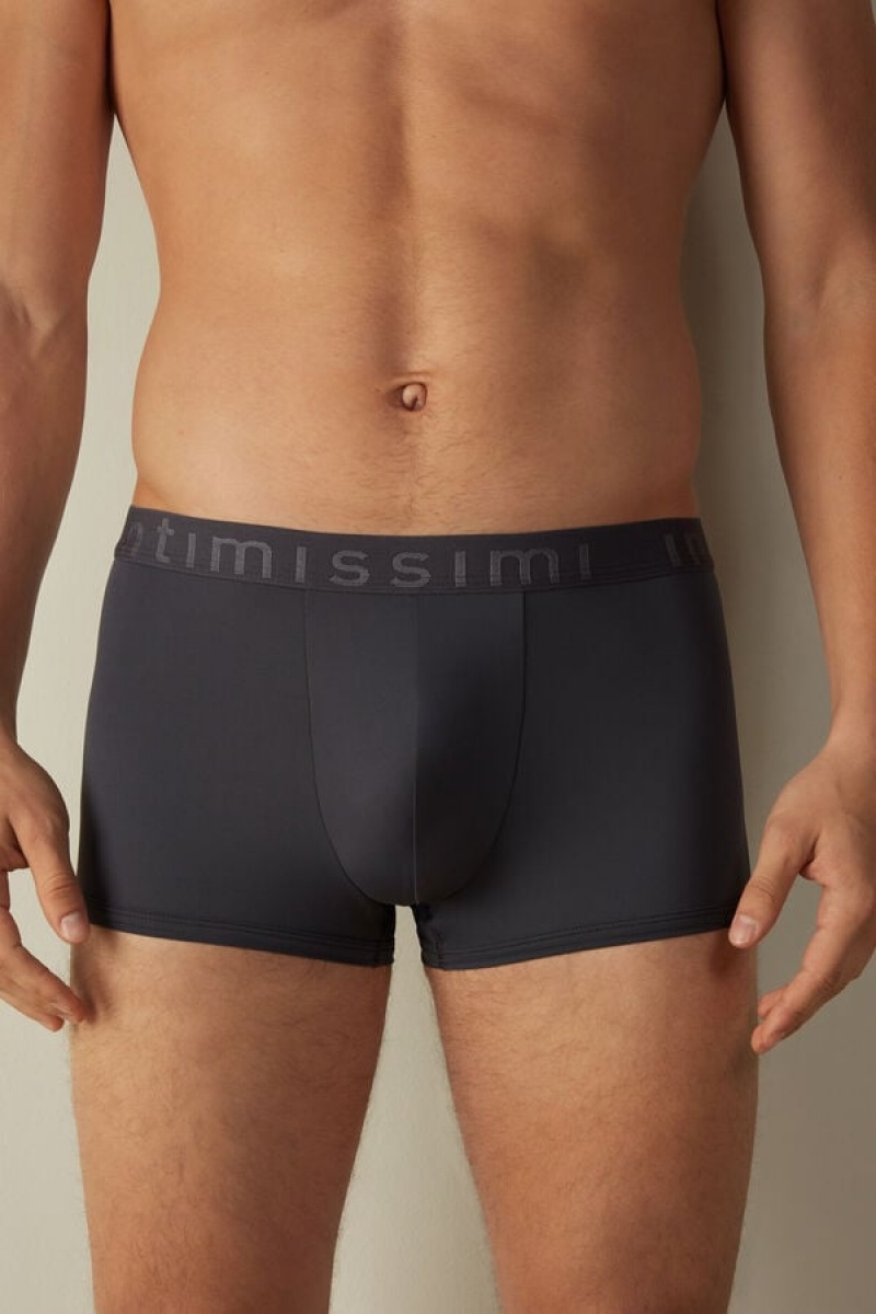 Intimissimi Microfiber Logo Shorts Boxer Férfi Szürke | HUSO3433