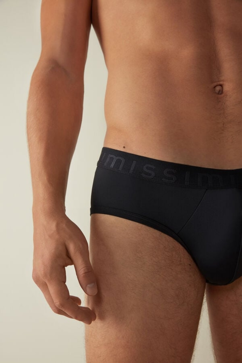 Intimissimi Microfiber with Logo Detail Rövidnadrágok Férfi Kék | HUIS3385