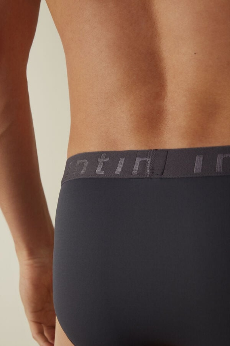 Intimissimi Microfiber with Logo Detail Rövidnadrágok Férfi Szürke | HUGL3378