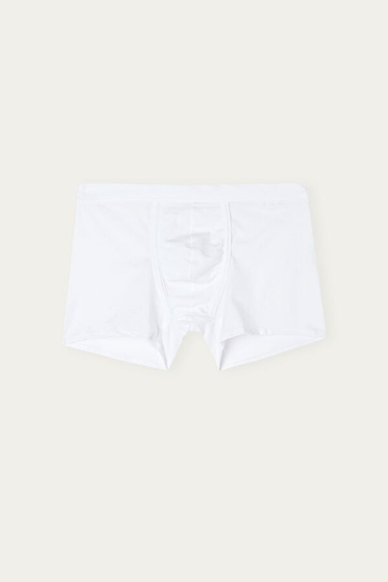 Intimissimi Natural Fresh Supima® Pamut Boxer Férfi Fehér | HUSO3426