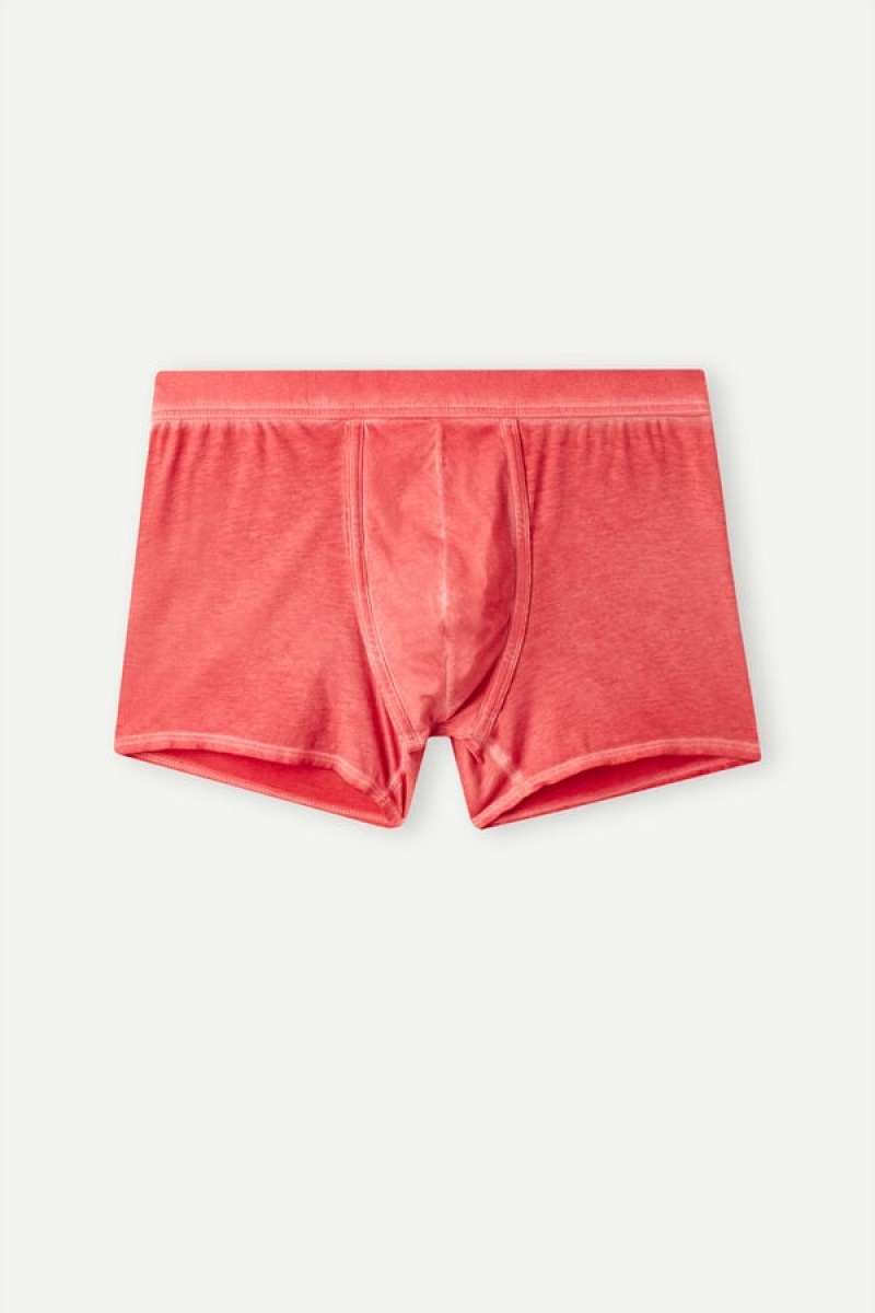 Intimissimi Natural Fresh Supima® Pamut Boxer Férfi Piros | HUBC3395