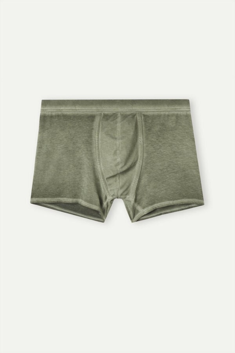 Intimissimi Natural Fresh Supima® Pamut Boxer Férfi Zöld | HUNB3394