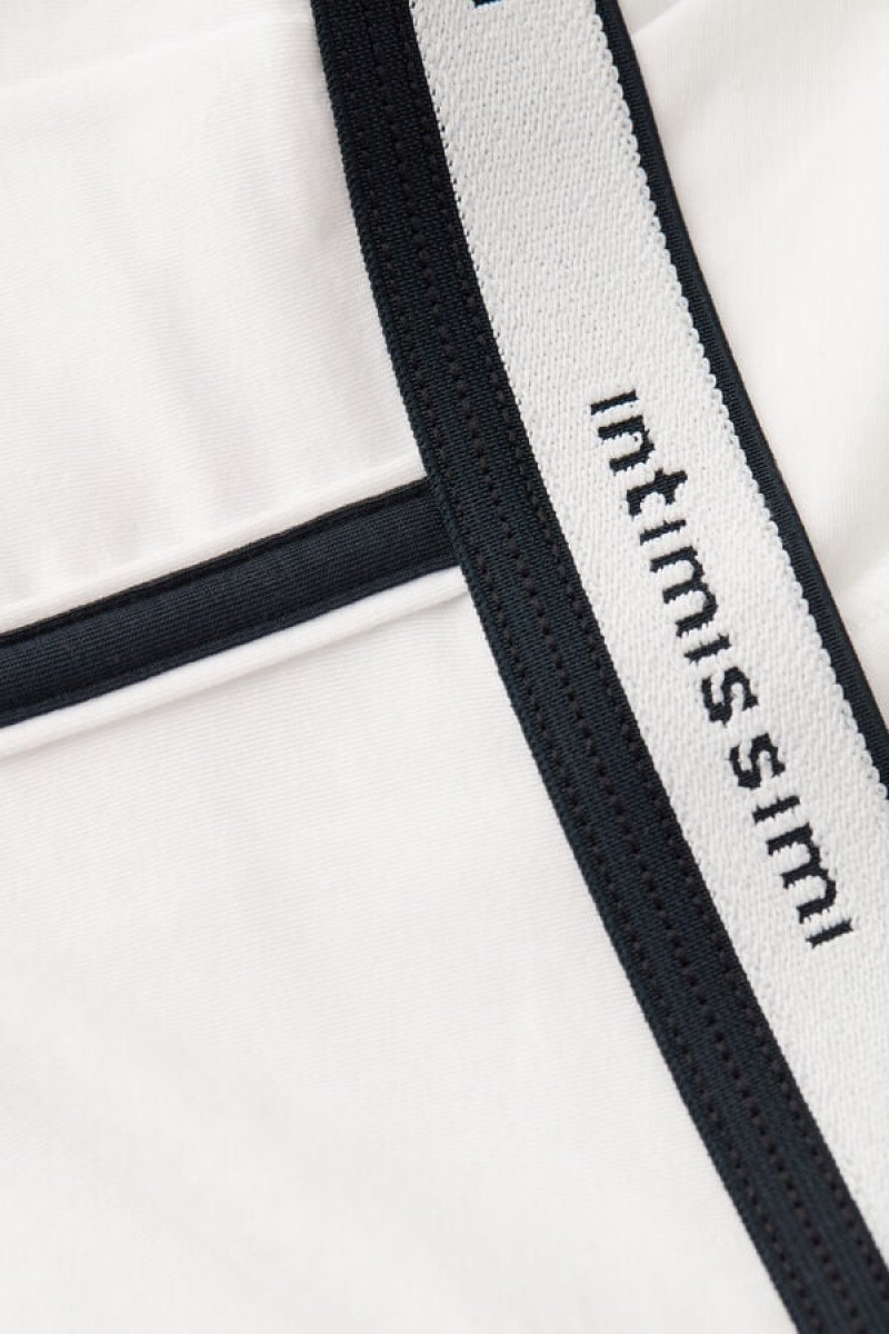 Intimissimi Natural Fresh Supima® Pamut with Logo Boxer Férfi Fehér Kék | HUWY3391