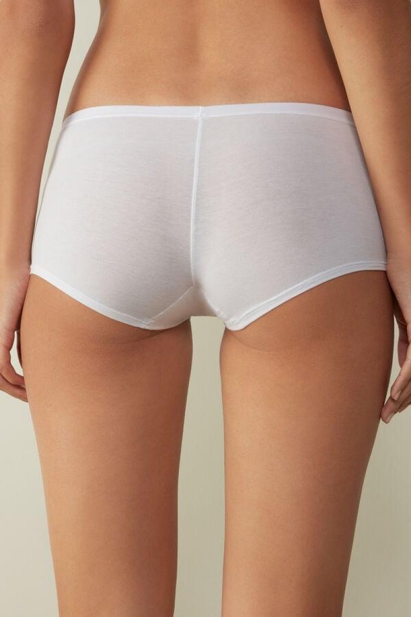 Intimissimi Pamut Boyshorts Bugyi Női Fehér | HUHK3715