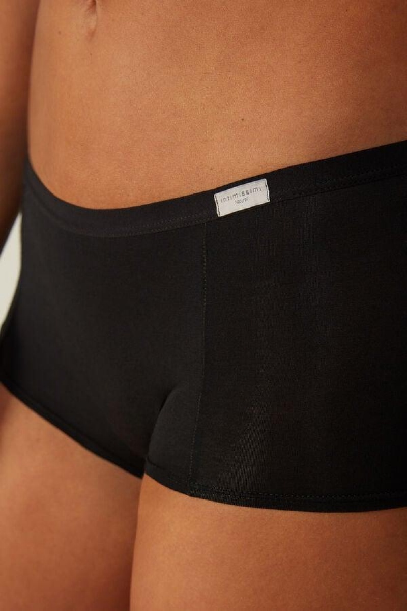 Intimissimi Pamut Boyshorts Bugyi Női Fekete | HUHK3716