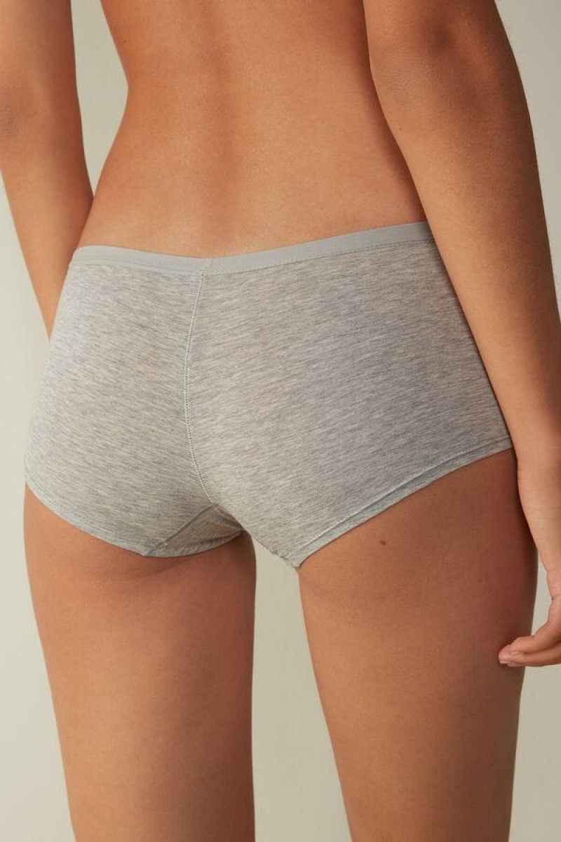 Intimissimi Pamut Boyshorts Bugyi Női Világos Szürke | HUGL3717