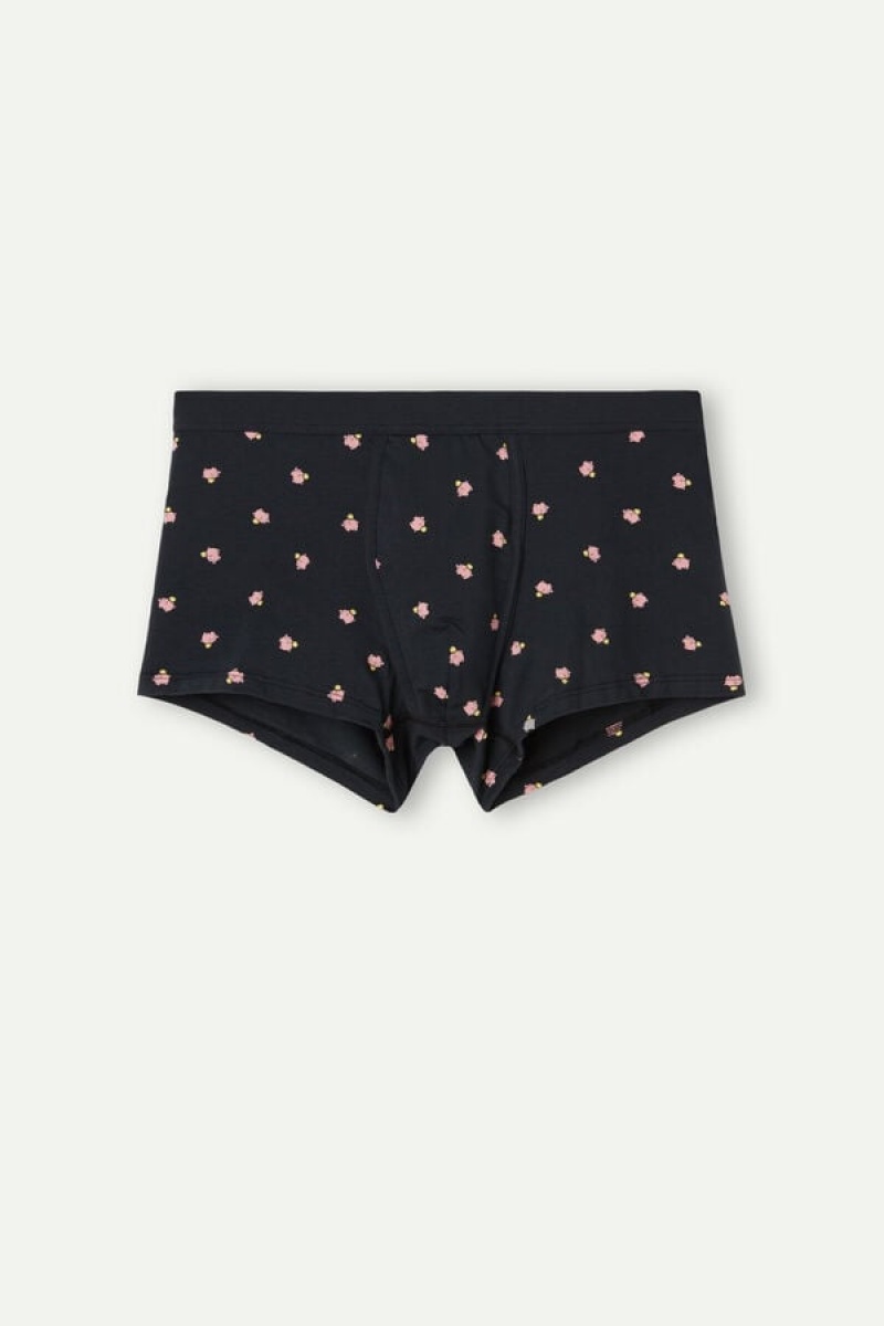 Intimissimi Piggy Bank in Stretch Supima® Pamut Boxer Férfi Kék | HULH3400