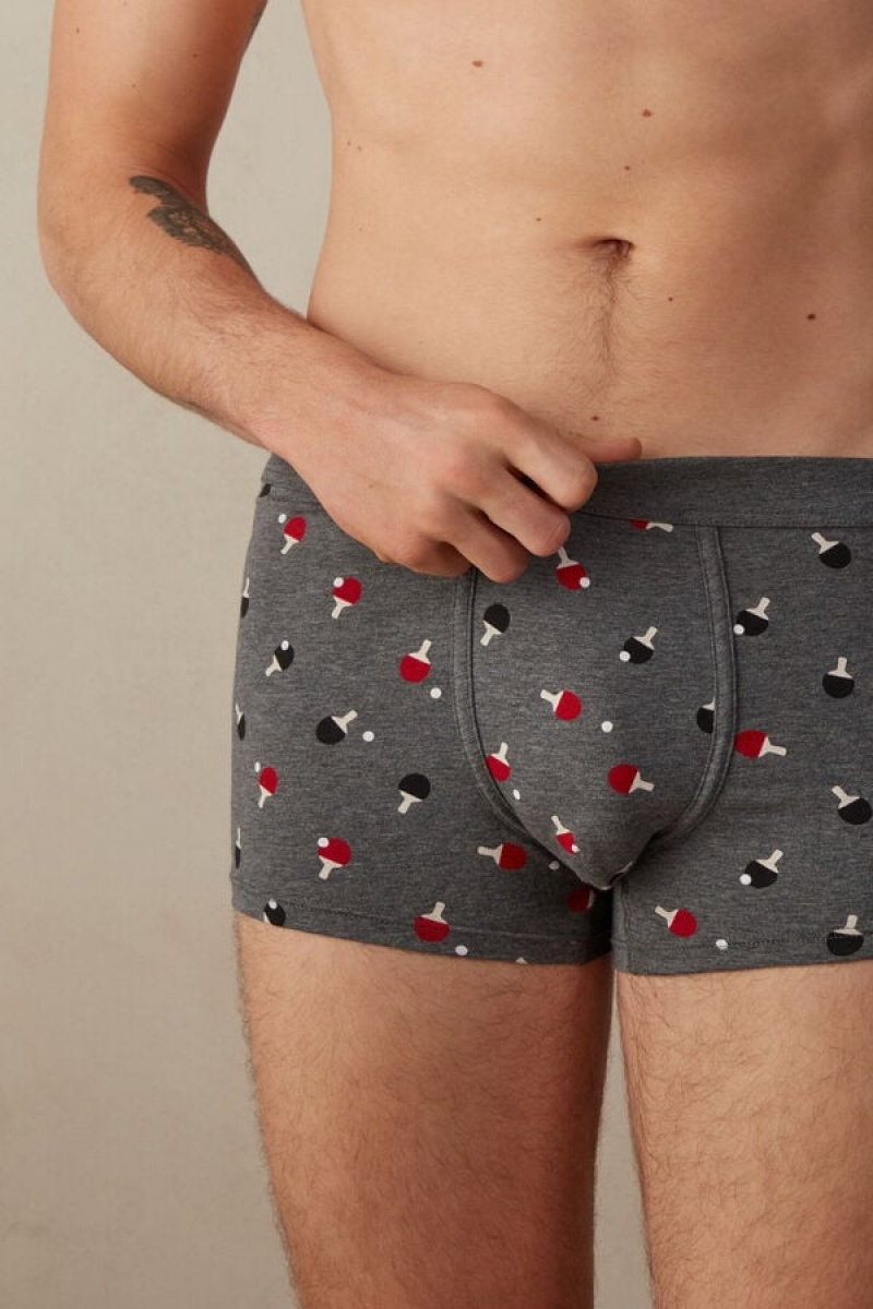 Intimissimi Ping Pong in Stretch Supima® Pamut Boxer Férfi Mélyszürke | HUVD3396