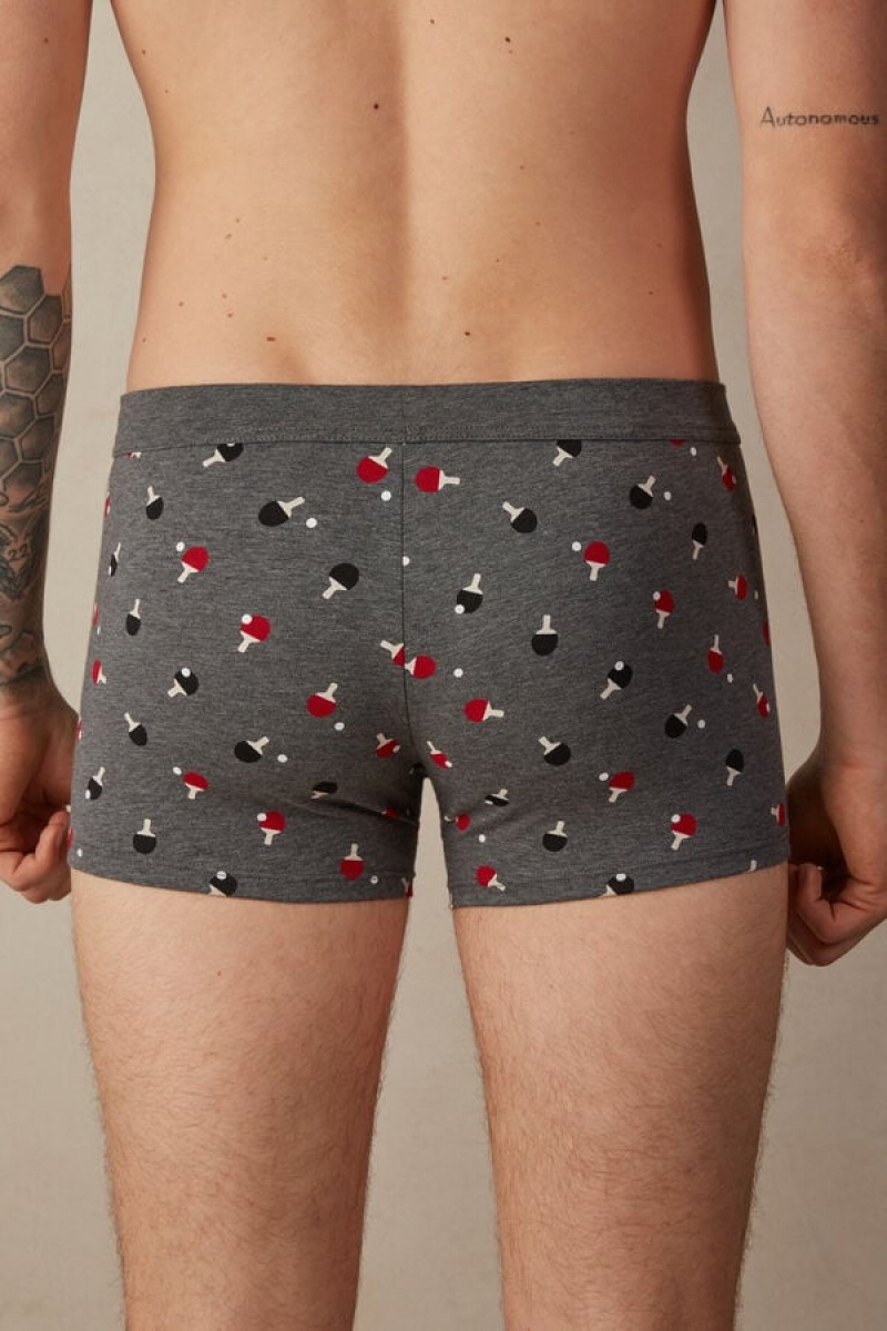 Intimissimi Ping Pong in Stretch Supima® Pamut Boxer Férfi Mélyszürke | HUVD3396