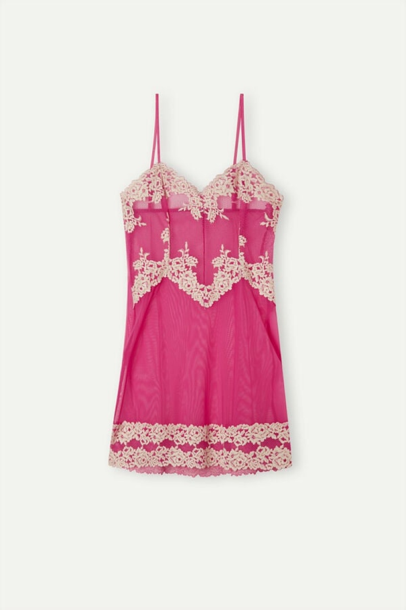 Intimissimi Pretty Flowers Babydoll Fehérnemű Női Rózsaszín Fehér | HUUT4114