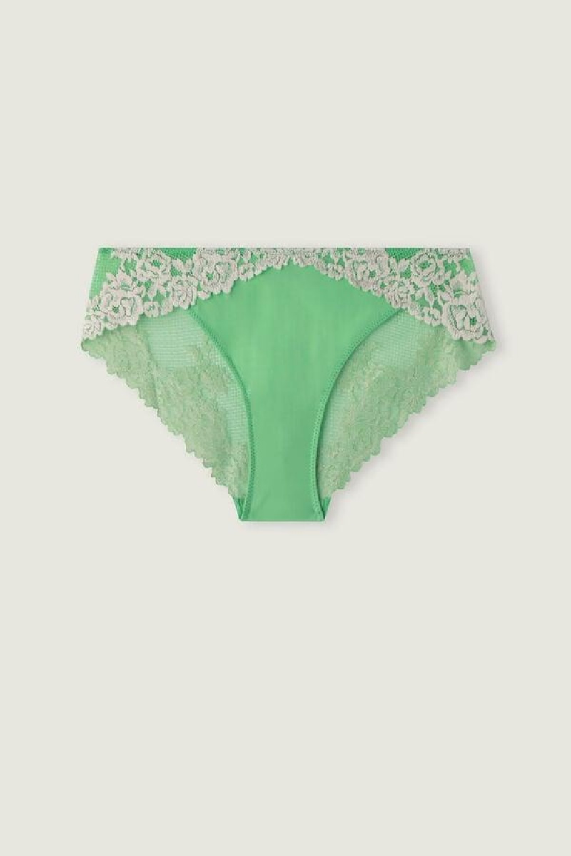 Intimissimi Pretty Flowers Bugyi Női Menta Fehér | HUYU3699