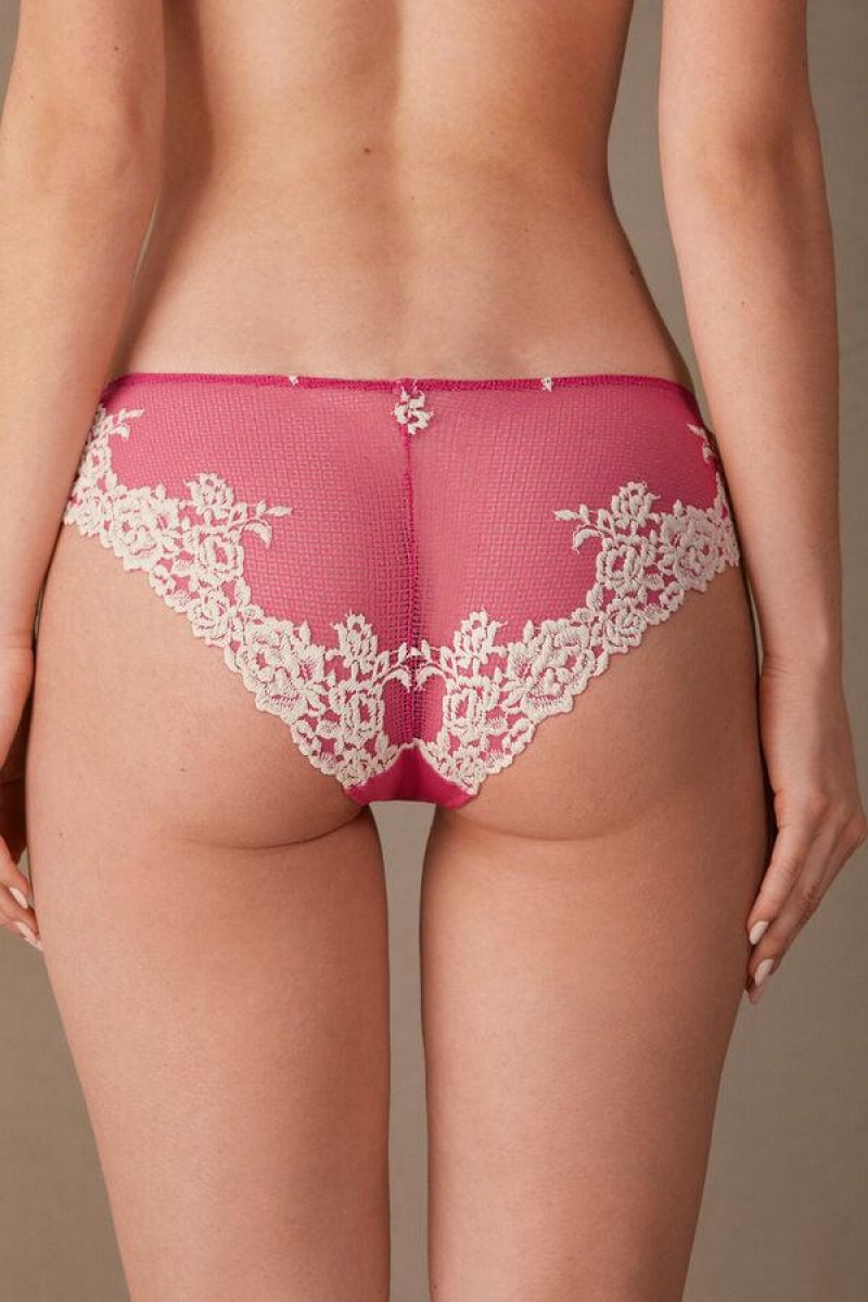 Intimissimi Pretty Flowers Bugyi Női Rózsaszín Fehér | HUDN3692