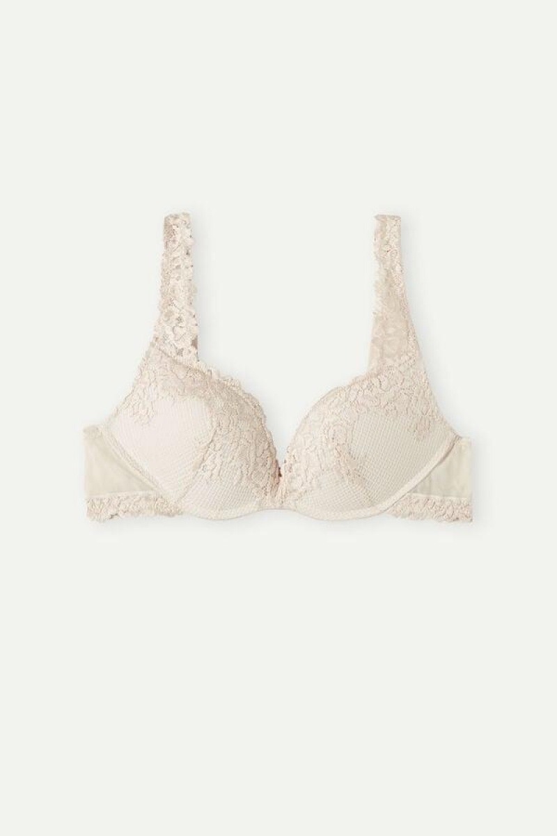 Intimissimi Pretty Flowers Gioia Super Push-up Melltartók Női Rózsaszín | HUHK4756