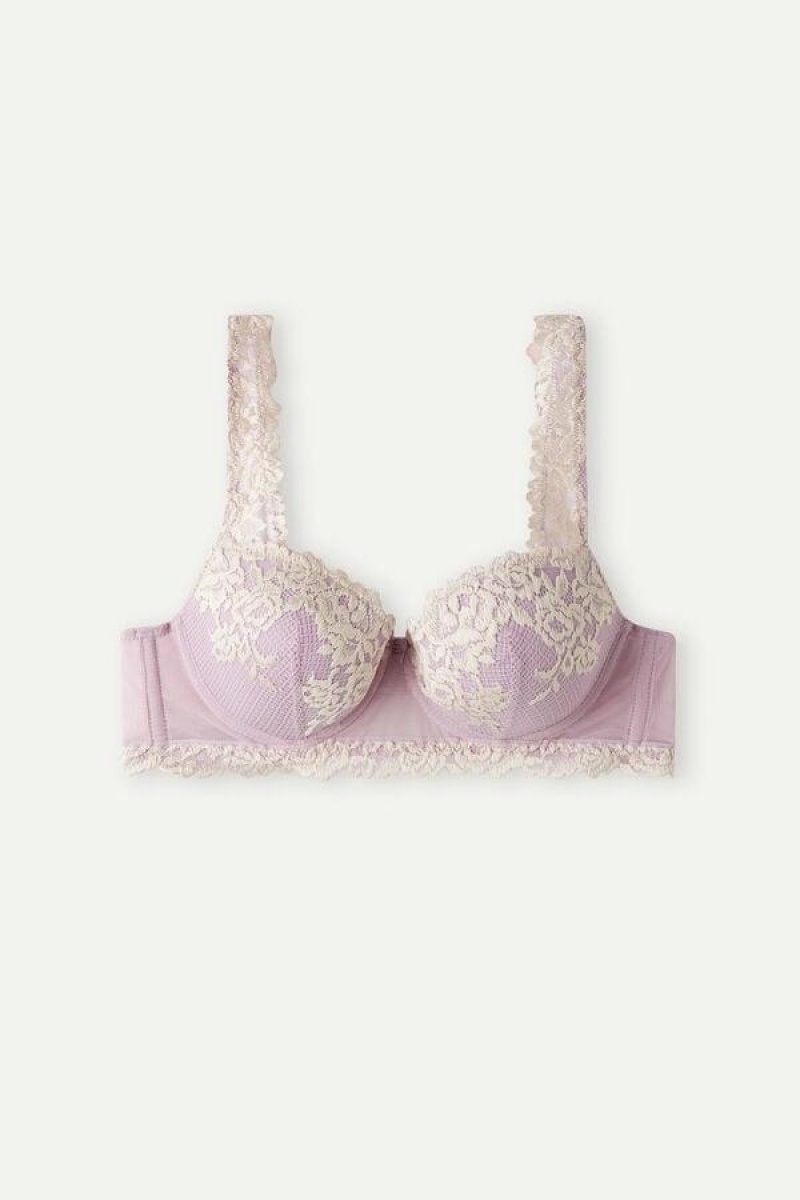 Intimissimi Pretty Flowers Sofia Balconette Melltartók Női Lila Fehér | HUYU4479