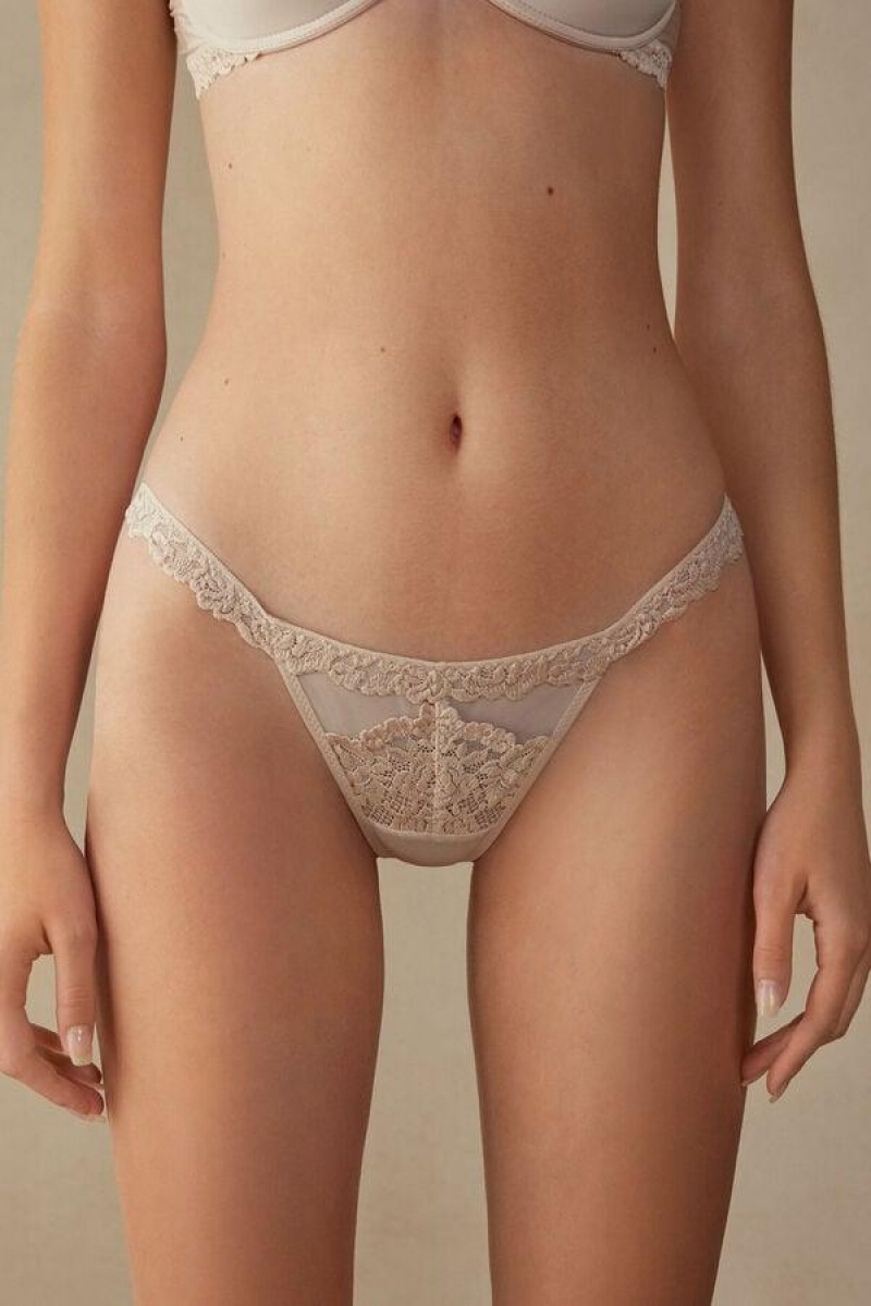 Intimissimi Pretty Flowers String Tanga Bugyi Női Rózsaszín | HUHK3786