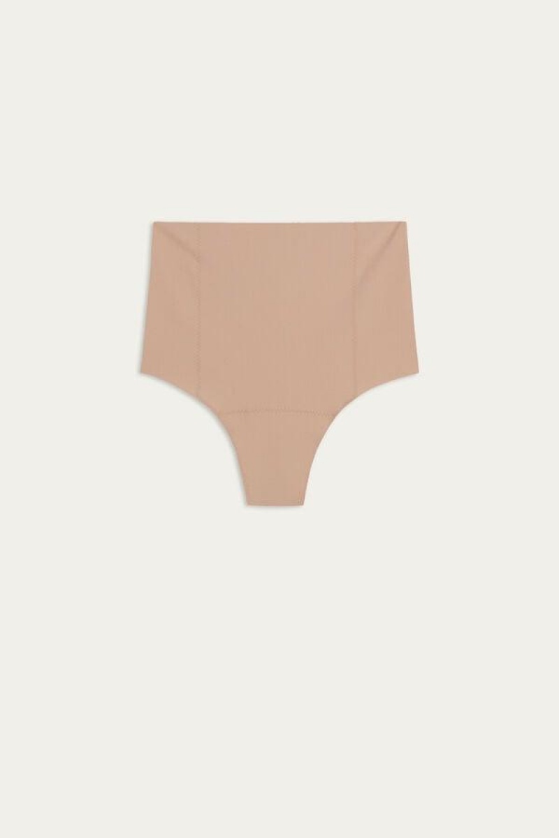 Intimissimi Raw-Cut Microfiber French Knickers Bugyi Női Bézs | HUMA3732