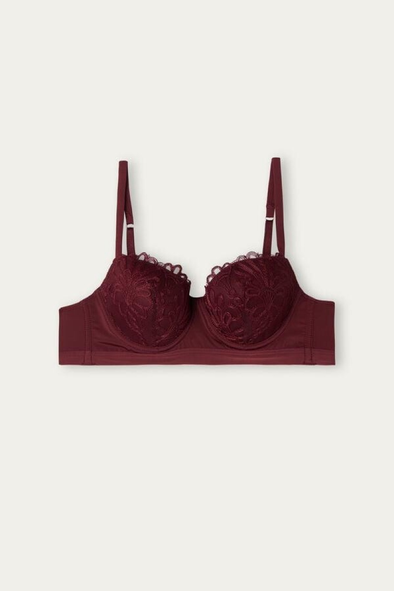 Intimissimi Romantic Life Sofia Balconette Melltartók Női Sötétpiros | HUSO4473