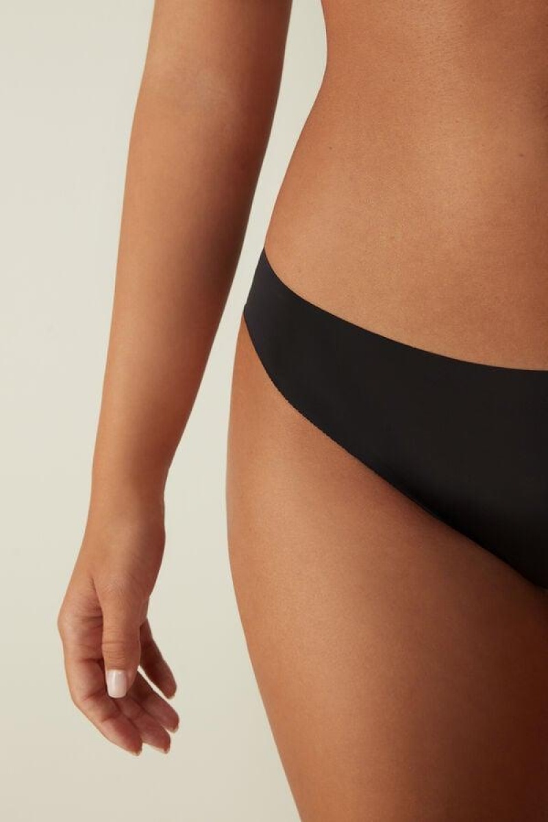 Intimissimi Seamless Microfiber Bugyi Női Fekete | HUPQ3636